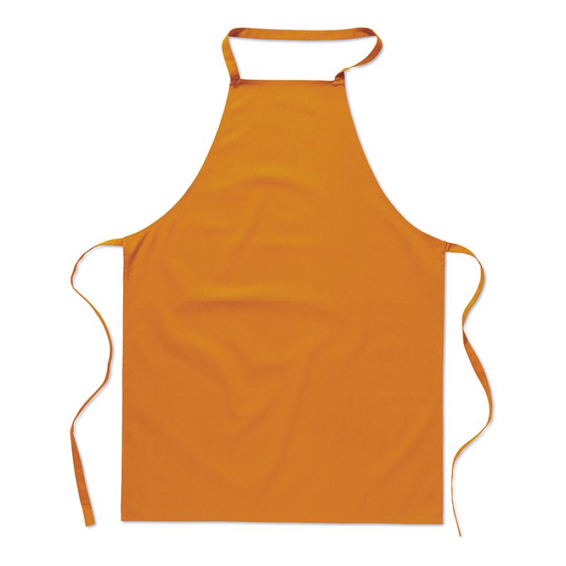 Cheap Cotton Branded Apron in Orange Printed with your Logo
