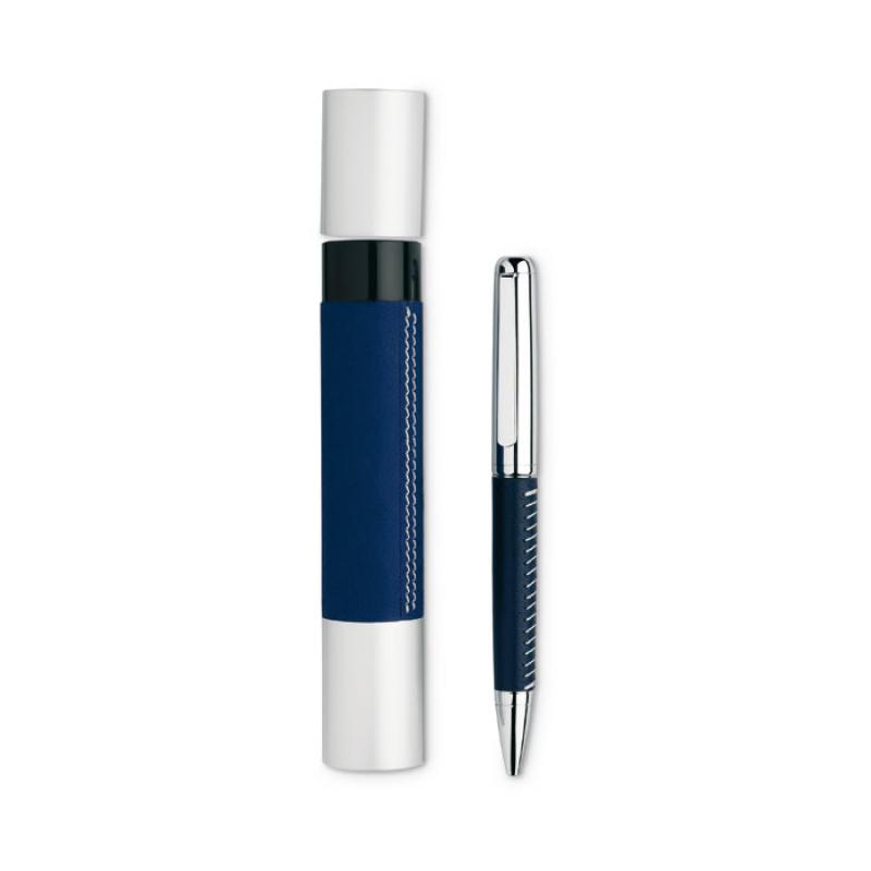 Image of Navy Promotional Premier Pen Metal Pen In Aluminium Tube Gift Box