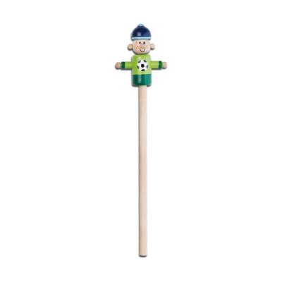 Image of Promotional Novelty Wooden Pencil With Footballer Puppet Head
