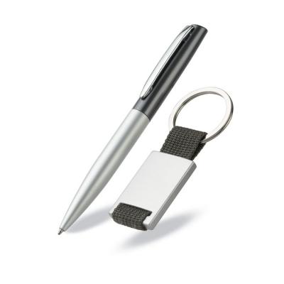 Image of Sophisticated Promotional Ball Pen and Key Ring Set In A Giftbox