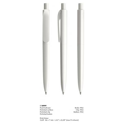 Image of New Prodir DS8 Pens, Prodir DS8 Pens in polished white finish with polished clip