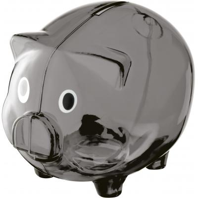 Image of Black Transparent piggy bank. Printed On Both Sides