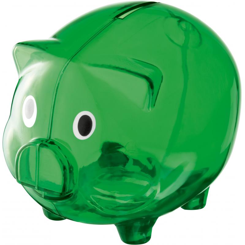 Image of Green Printed Piggy banks Transparent and cheap printed piggy banks