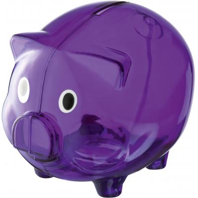 Image of Branded Piggy Banks In purple colour Transparent and cost effective