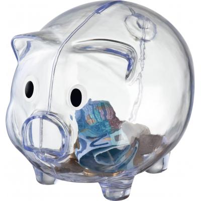 Image of Clear Promotional Piggy Banks Printed money box with your brand.