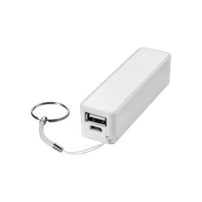 Image of Printed White Jive Promotional Power Bank with Keyring