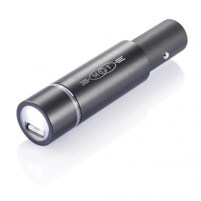 Image of Engraved power bank car charger which also has a torch function