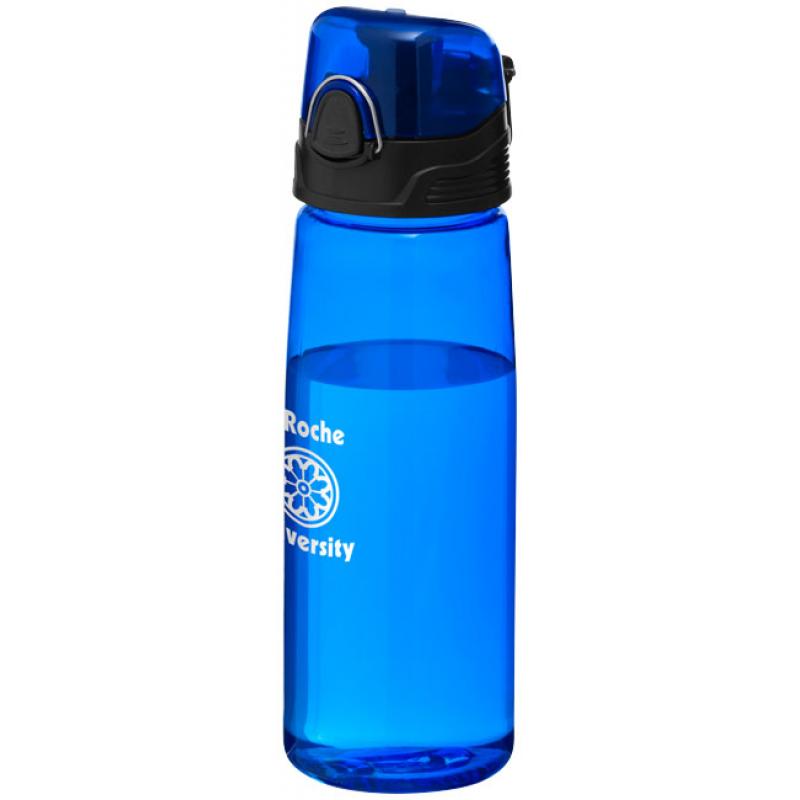 Image of Promotional Capri Water Bottle Press Button With Flip Lid. Printed Water Bottle