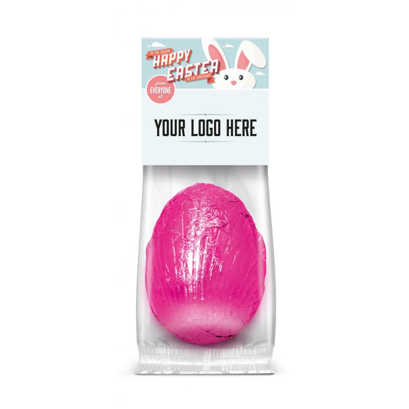 Image of Promotional Foil Easter Egg Branded with your logo - Large Easter Egg Resin Domed EXPRESS TURN AROUND