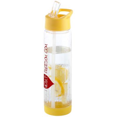 Image of Promotional Tutti frutti water bottle with infuser BPA Free Tritan. Yellow