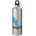 Image of Printed Pacific Aluminium Bottle With Karabiner Clip Silver