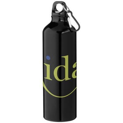Image of Promotional Pacific Aluminium Bottle With Karabiner Clip Black