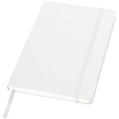 Image of Promotional A5 Notebook White Hard Cover Elastic Band Closure