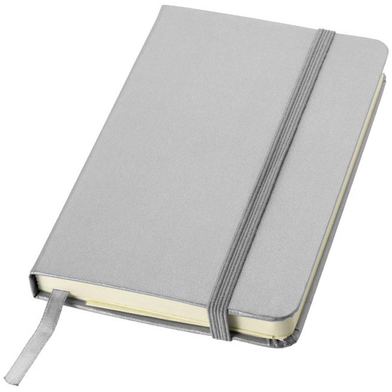 Image of Embossed Hard Cover Promotional A6 Notebook In Silver-Journal