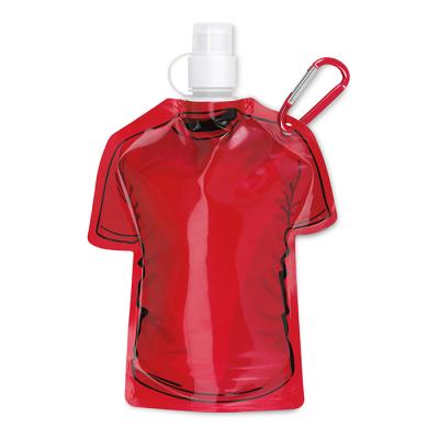 Image of Promotional Folding Water Bottle T shirt shape - Printed Red Water Bottle.