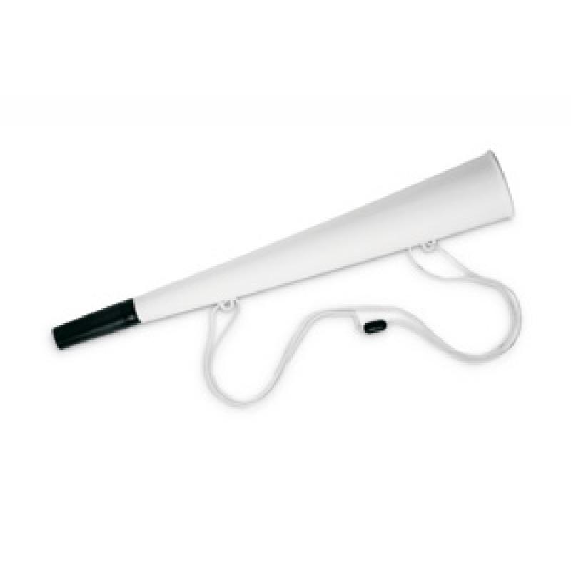 Image of Promotional Blow Horn with safety necklace. White