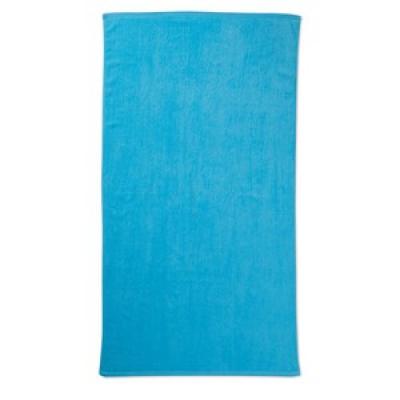 Image of Promotional Beach Towel. Embroidered 100% Cotton Beach Towel. Blue.