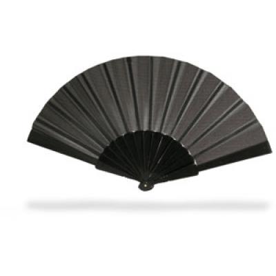 Image of Promotional Fan. Printed Manual Hand Held Summer Fan. Black. Express Service Available