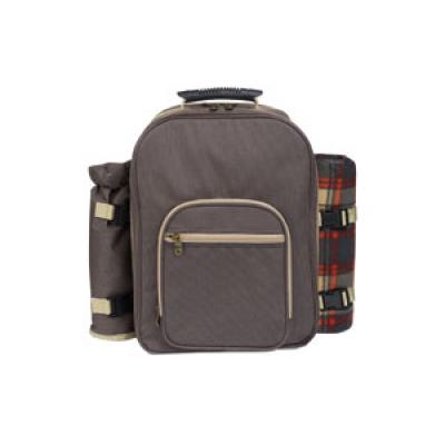 Image of Branded Picnic Set. Printed High Park Picnic Backpack For Four People. Luxurious Summer Picnic Backpack.