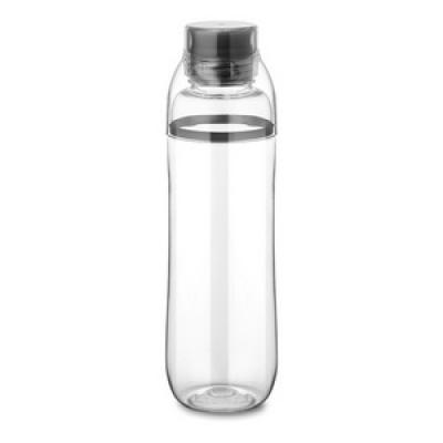 Image of Promotional Tower Water Drinking Bottle. Leak Proof And BPA Free. Supplied With A Drinking Cup. Black Water Bottle