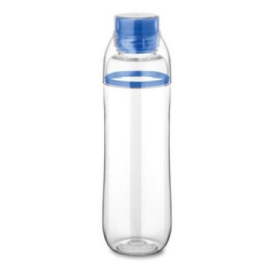 Image of Promotional Water Bottle. Printed Tower Water Drinking Bottle. Leak Proof And BPA Free. Supplied With A Drinking Cup. Blue Water Bottle 