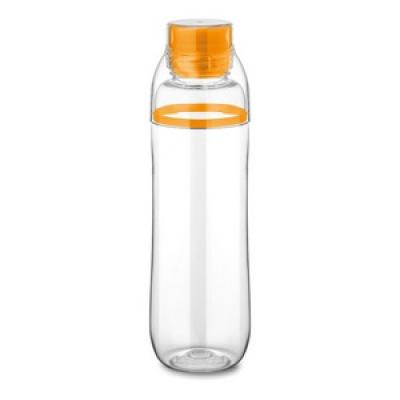 Image of Promotional Water Bottle. Printed Tower Water Drinking Bottle. Leak Proof And BPA Free. Supplied With A Drinking Cup. Orange Water Bottle