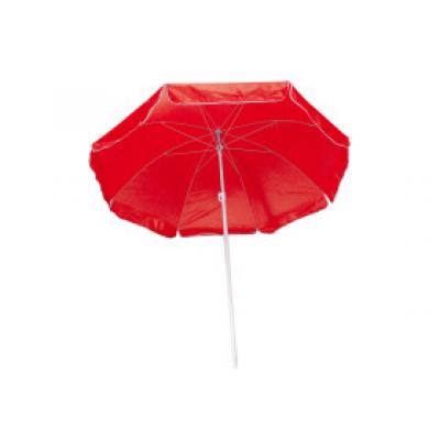Image of  Printed Beach Umbrella. Promotional Red Parasol