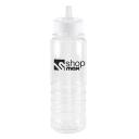 Image of Promotional Bowe Water Bottle. Printed Translucent Water Bottle With A White Rim And Mouthpiece.