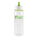 Image of Promotional Bowe Water Bottle. Printed Translucent Sports Bottle With A Green Rim And Mouthpiece.Express Service Available. 
