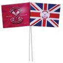 Image of Branded Flag. Printed hand Waving Flags. Cheap Promotional Item.