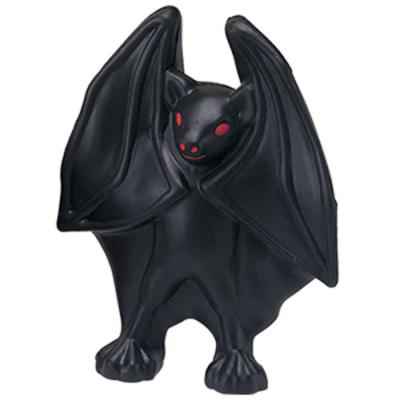 Image of Printed Halloween Stress Bat. Promotional Stress Ball Bat Shaped. Black Stress Bat