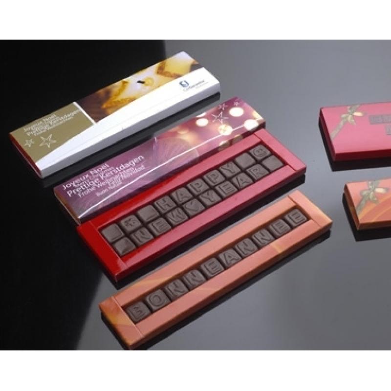 Image of Promotional Prestention Box With Choclates To Create Your Message.Belgian chocolate telegram