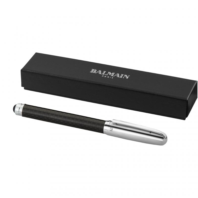 Printed Balmain Stylus Rollerball Pen. Promotional Modern Balmain Stylus Pen. Black :: Luxe Pens | Promotional Stylus Pens | Branded Stylus Pens | Cheap Luxury | Printed With Your Logo