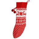 Image of Promotional Red Reindeer Knitted Stocking. Branded Christmas Stocking.