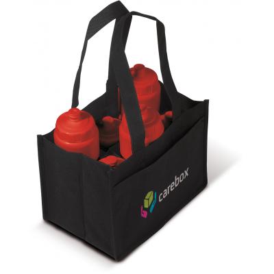 Image of Printed Sports Bottle Bag. Handled Bag For Carrying 6 Sports Bottles.