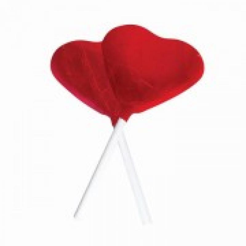 Image of Branded Red Foil Wrapped Milk Chocolate Heart. Valentines Chocolate lolly. 