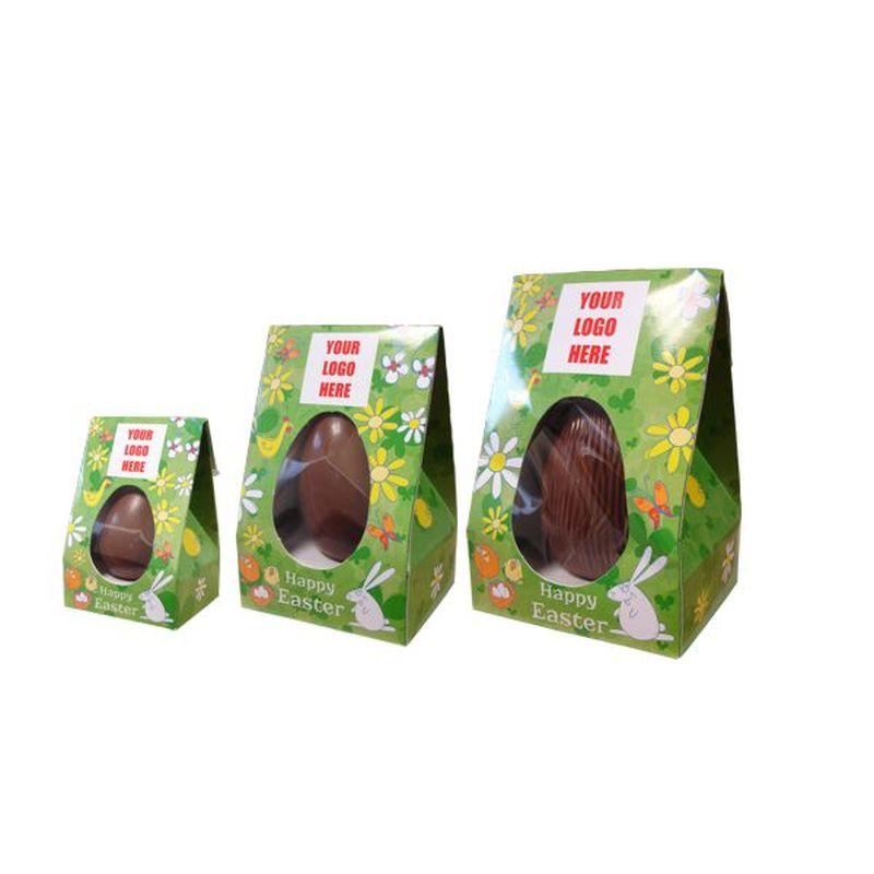 Image of Printed Boxed Easter Eggs. Available in 20g, 80g and 150g Sizes.