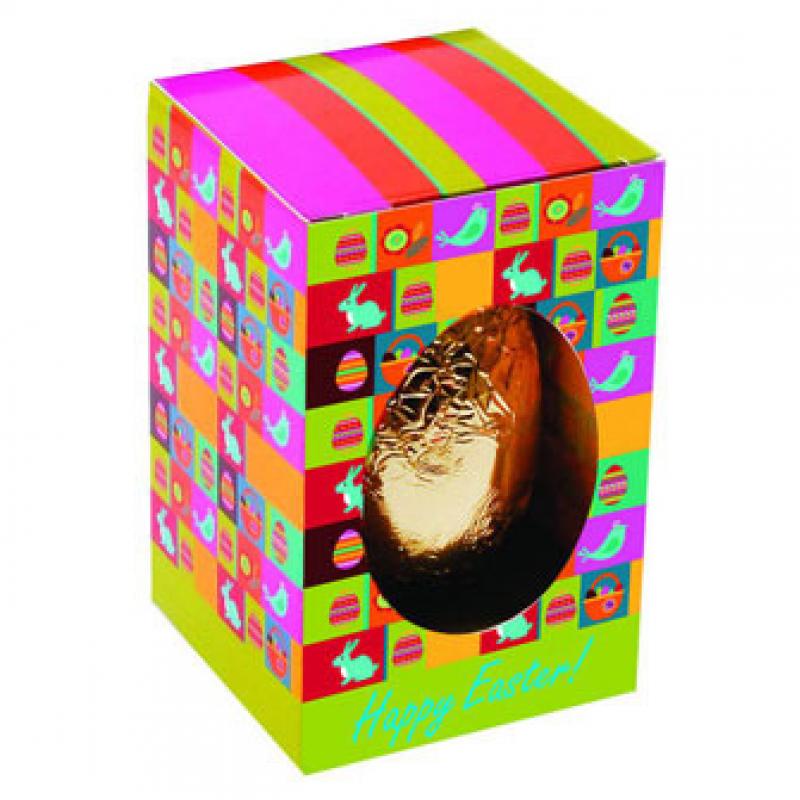 Image of Printed Box With 30g Chocolate Easter Egg. Foiled Wrapped Milk Chocolate Easter Egg