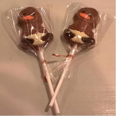 Image of Promotional Easter Lolly Pops. Chocolate Easter Chick Lollipops 