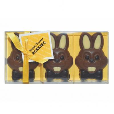 Image of Branded Chocolate Easter Bunnies. Gift Boxed Luxury Milk Chocolate Bunnies
