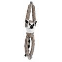 Image of Branded Hanging Lemur Soft Toy. 45 cm Lemur With Printed T Shirt.