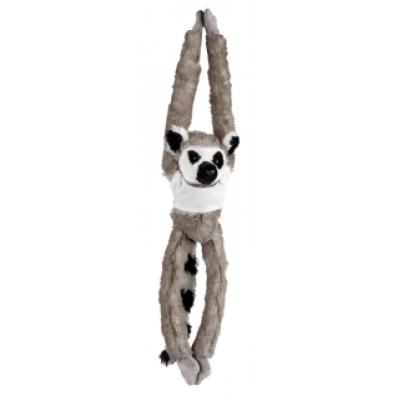 Image of Branded Hanging Lemur Soft Toy. 45 cm Lemur With Printed T Shirt.