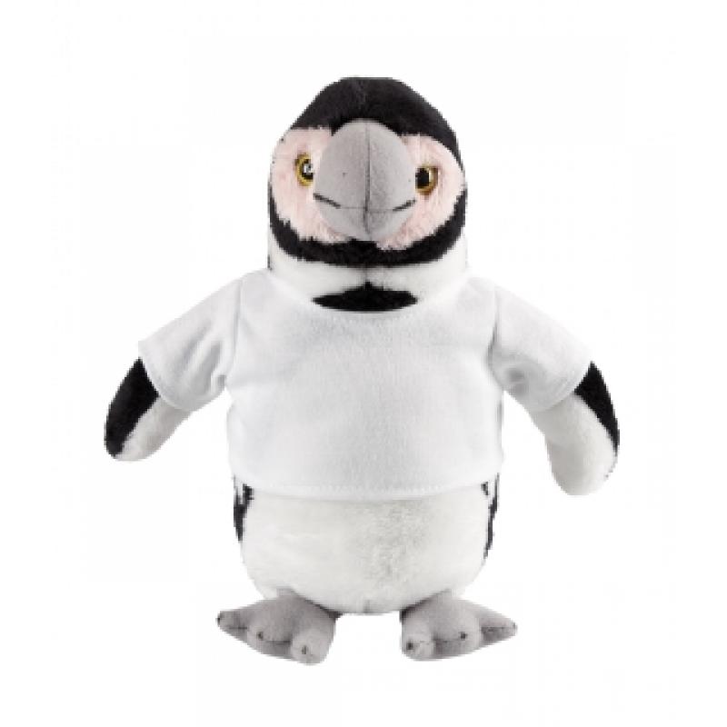 Image of Branded Stuffed Penguin Soft Toy with Printed T Shirt