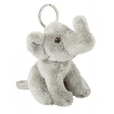 Image of Branded Fur Elephant Keyring. Cute 10 cm Elephant Key Ring.