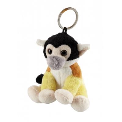 Image of Printed Monkey Keyring. Cute Promotional Squirrel Monkey Key Ring.