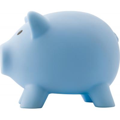 Image of Branded Piggy Bank. PVC Piggy Bank Light Blue
