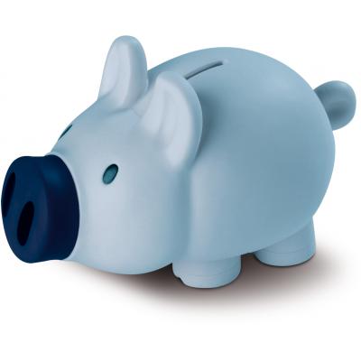 Image of Printed Blue Piggy Bank. Cute Plastic Piggy Bank
