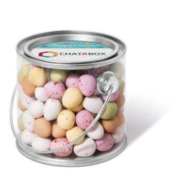 Image of Branded Easter Bucket Filled With Mini Speckled Chocolate Eggs