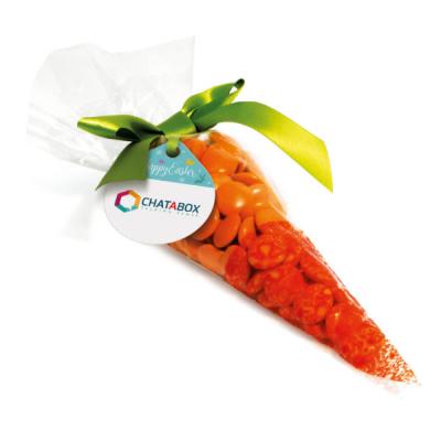 Image of Promotional Easter Novelty Carrot Bag Filled with Chocolate Beanies