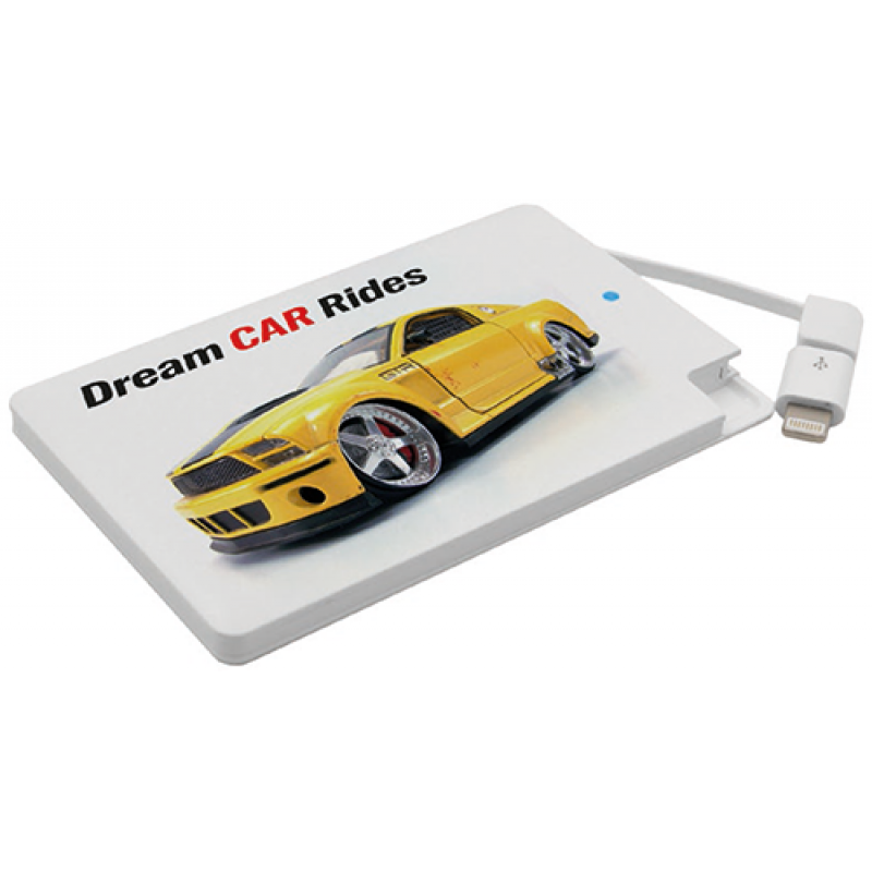 Image of Promotional Pocket Star Powerbank 2500 mAh. Printed Credit Card Size Powerbank